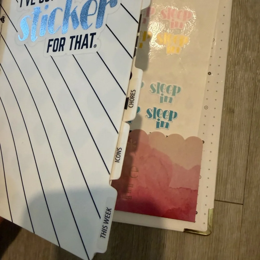 Yellow and Blue Typewriter Sticker Binder